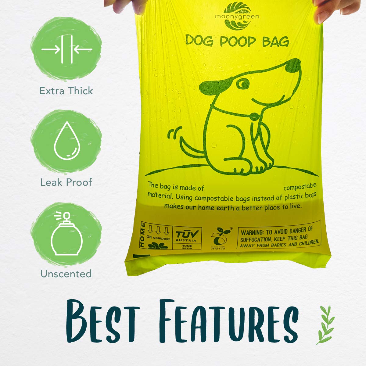 60 Count Compostable Dog Poop Bags (1 Count (Pack of 60))