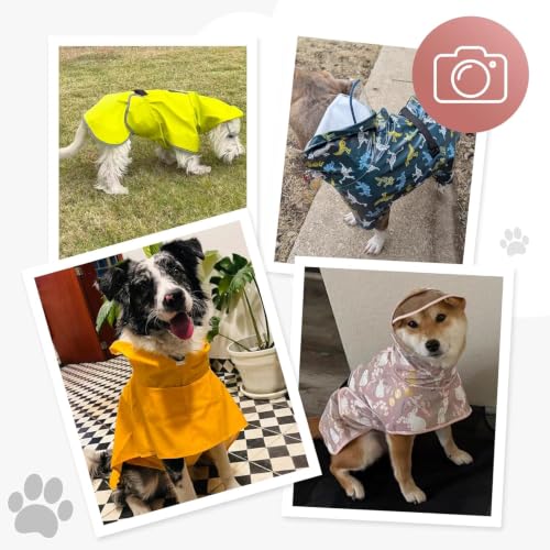 Dog Raincoat Waterproof Windproof Dog Rain Jacket with Hood (Pink / L(16-22lbs))