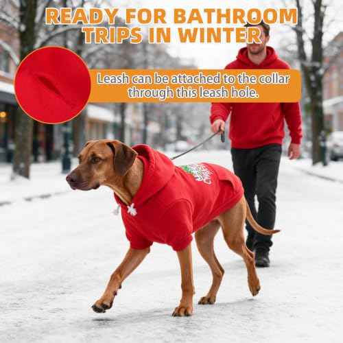 Christmas Dog Hoodie for Medium Large Dogs (Christmas Red / X-Large)