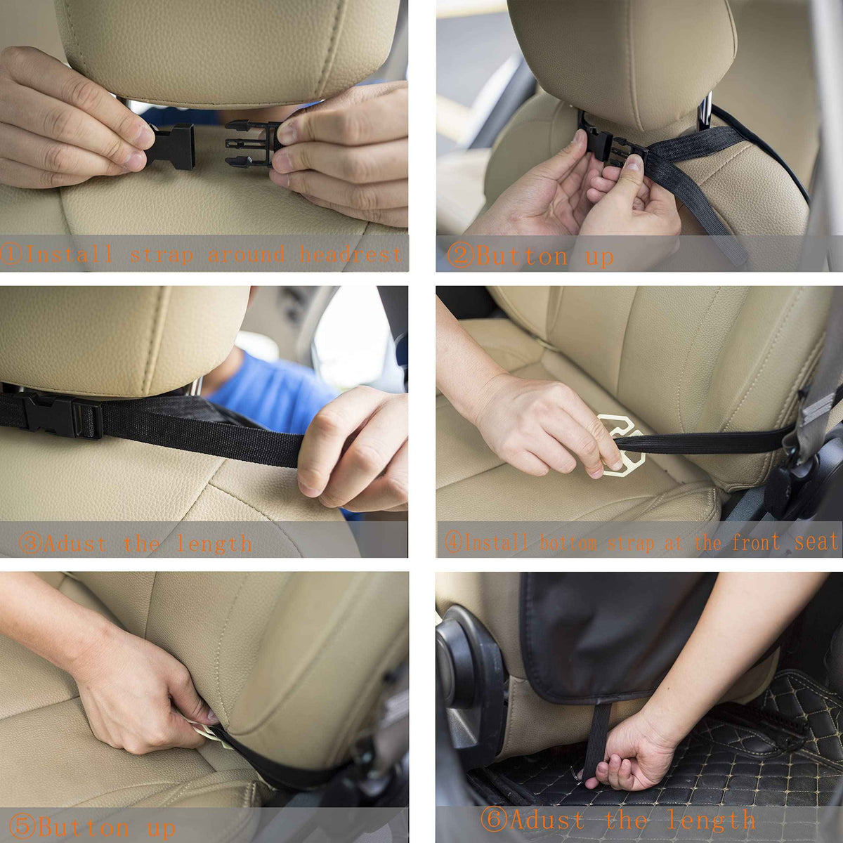 Premium PU Leather Backseat Seat Organizer with Foldable Table (1 Pack / Brown)
