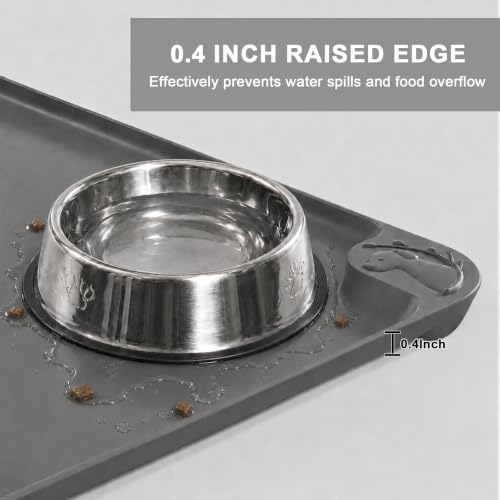Silicone Pet Feeding Mats (Gray / 24"L x 16"W)