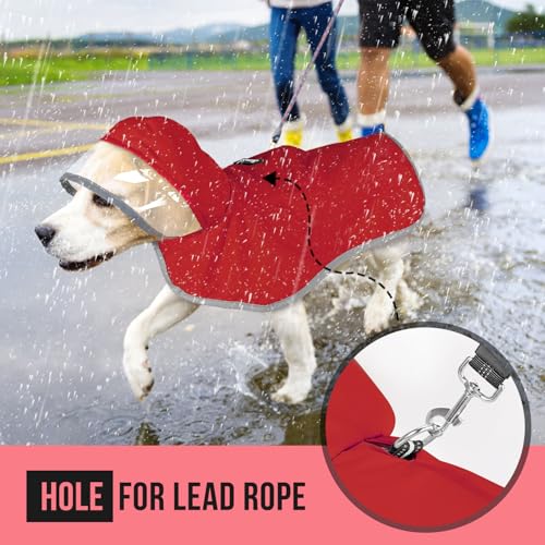 Dog Raincoat Ultra Lightweight Rain Jacket (2X-Large / Red)