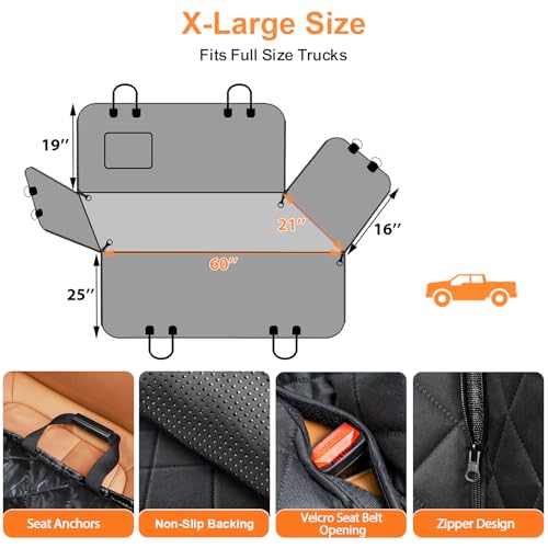 XL Dog Seat Cover for Full (Light Brown / XL - 60" Length)