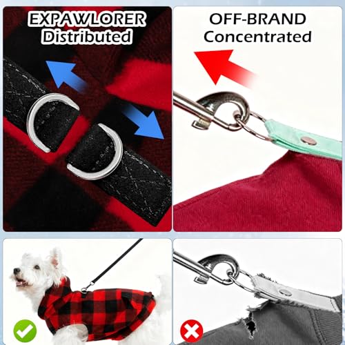 Fleece Dog Hoodie with Pouch (Small / Buffalo Check)
