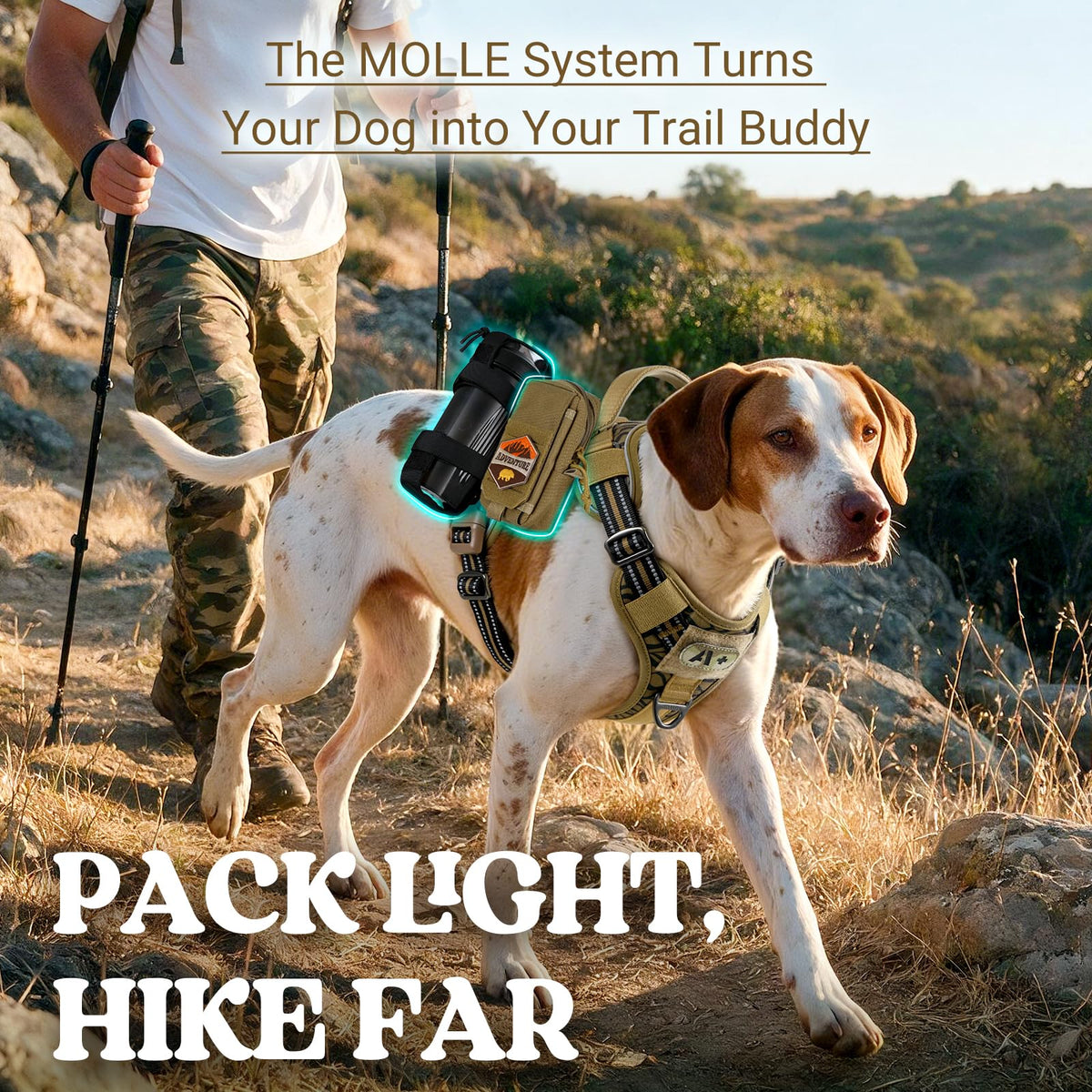 Tactical Dog Harness for Large (Brown Desert / Medium)