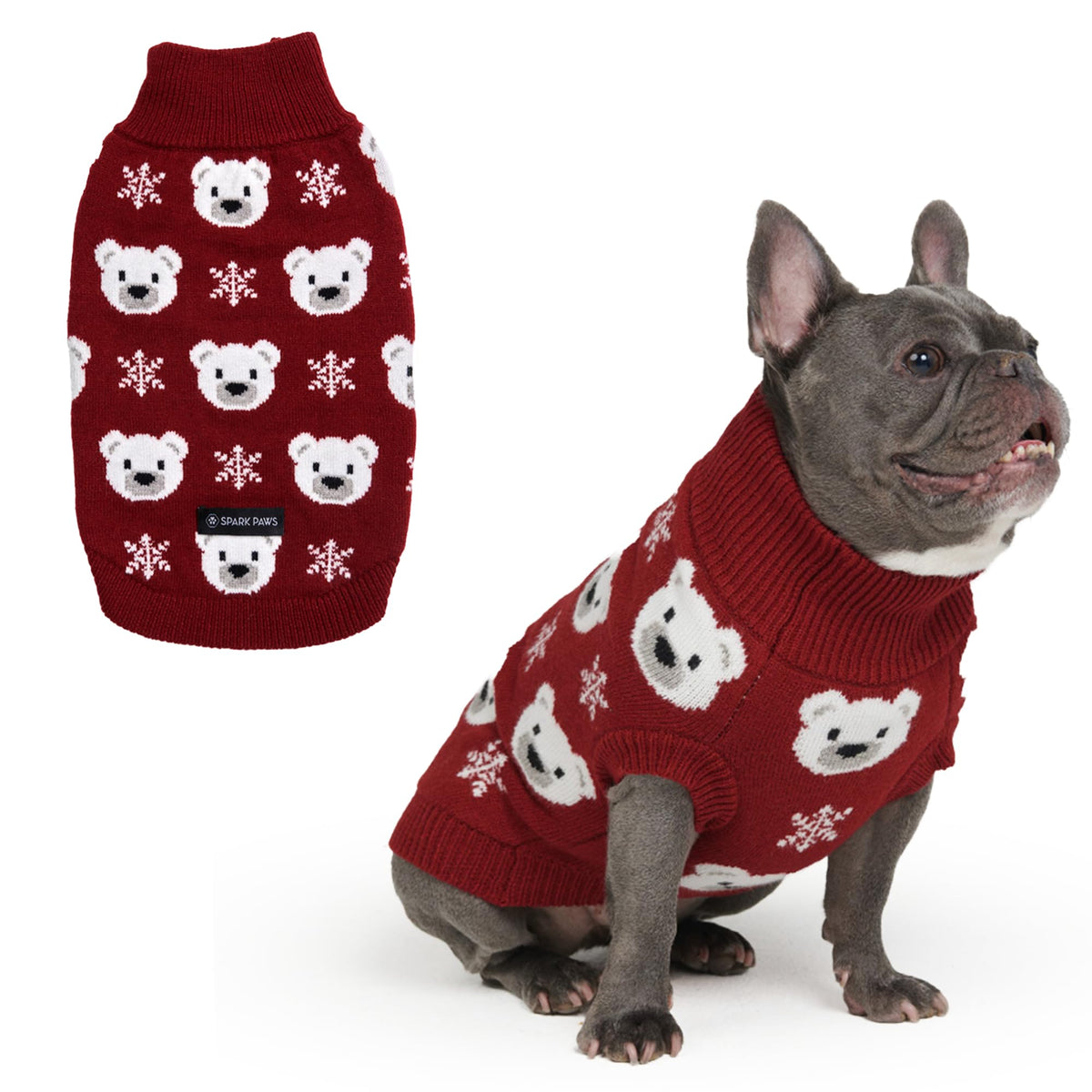 Christmas Knit Dog Sweater (Polar Bear / X-Large)