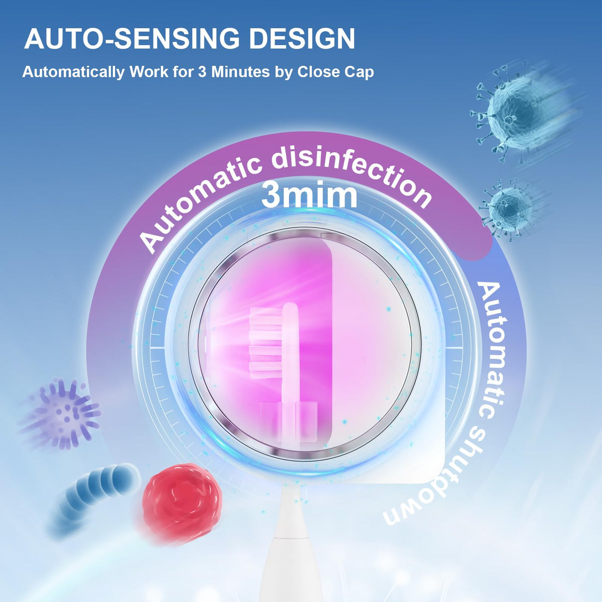 UV Toothbrush Sanitizer Holder (White)
