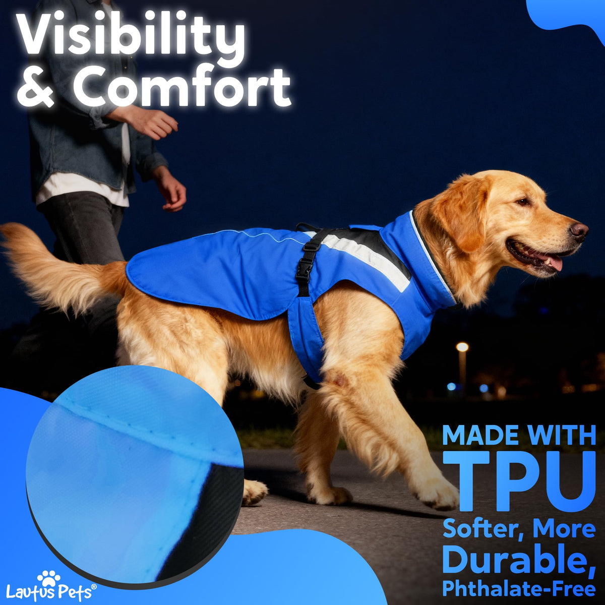 Dog Clothes Dog Raincoat (Blue / Medium)