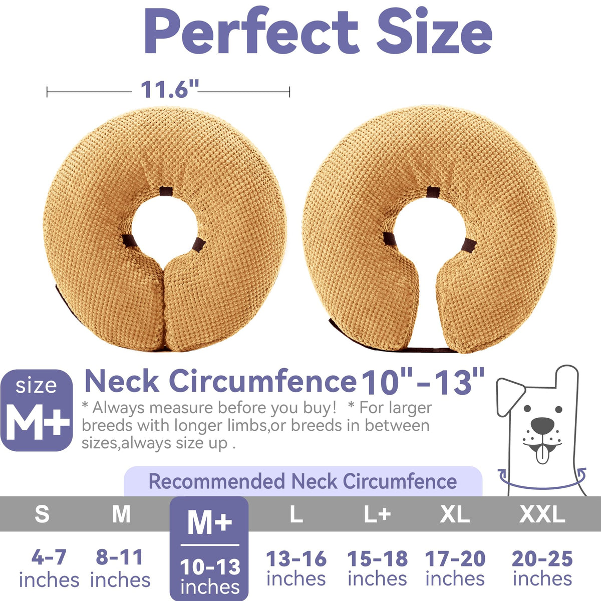 Inflatable Dog Cone Collar (M+(Neck 10"-13") / Yellow)