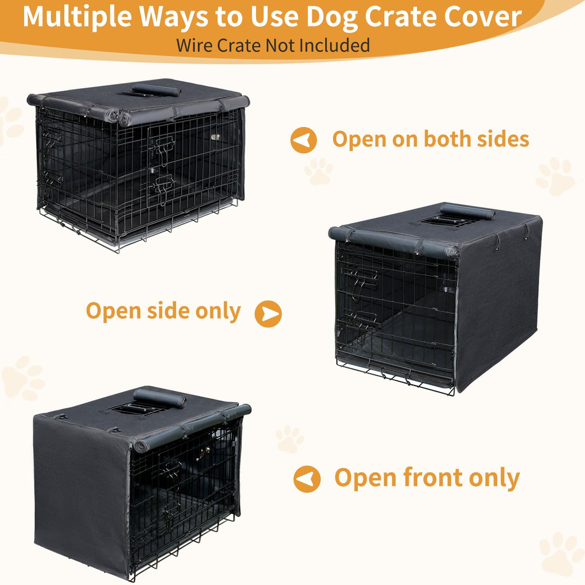 Dog Crate Cover 30 Inch Waterproof Pet Kennel Cover 600D Heavy Duty Dog Cage Cover Universal Fit for Most Wire Pet Crates (30.0"L x 19.0"W x 21.0"H / Black)