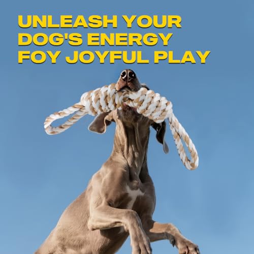 Dog Rope Toys for Aggressive Chewers (White-2 handles / Large)