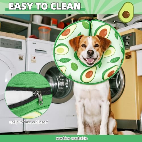 Inflatable Dog Cone Collar Alternative After Surgery (Avocado / M+ (Neck:13-15in))