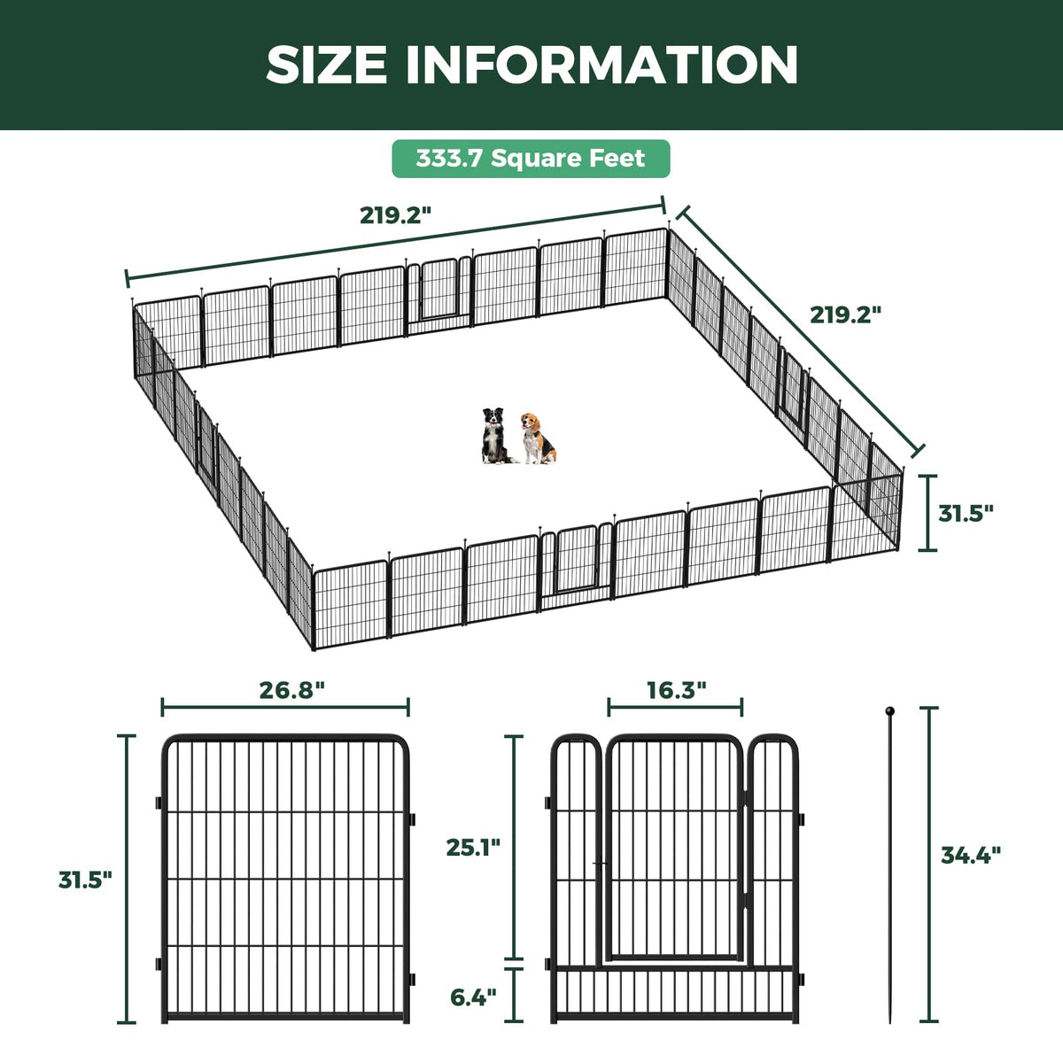Rollick Dog Playpen (Black / 32"H)
