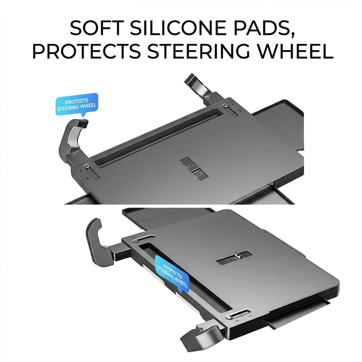 Car Back Seat Tray Table with Expandable Tray (Carbon fiber front panel)