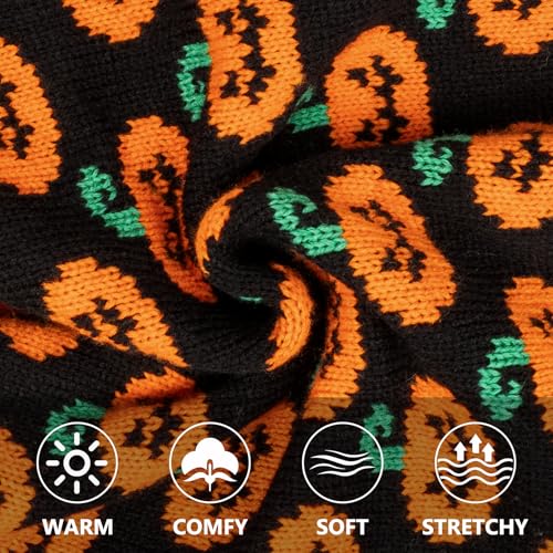 Dog Halloween Sweater for Medium Dog Pumpkin Outfit for Holiday Wear (X-Large (19-27lbs) / 02#Halloween)