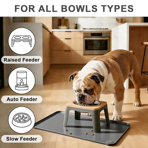 Silicone Pet Feeding Mats (Gray / 24"L x 16"W)
