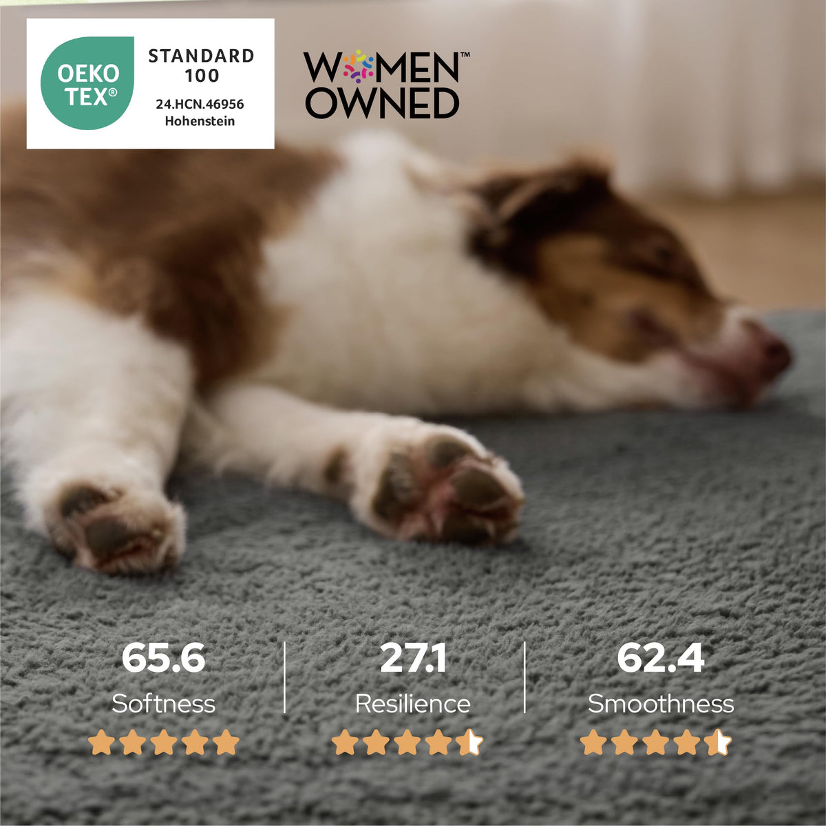 Self Warming Dog Beds Large Sized Dog with Washable Cover (36"L x 27"W x 3"Th / Ashen Grey-Self Warming Version)