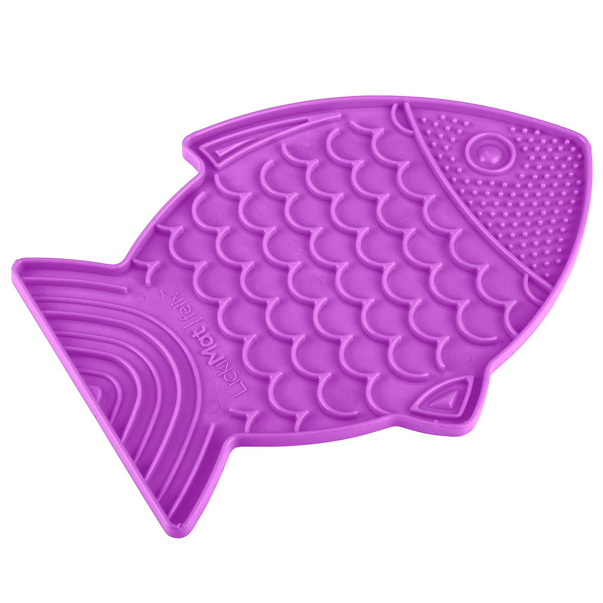 Felix, Fish-Shaped Cat Slow Feeders Lick Mat, Boredom Reducer; Perfect for Food, Treats, Yogurt, or Peanut Butter. Fun Alternative to a Slow Feed Cat Bowl or Dish, Purple (Purple)