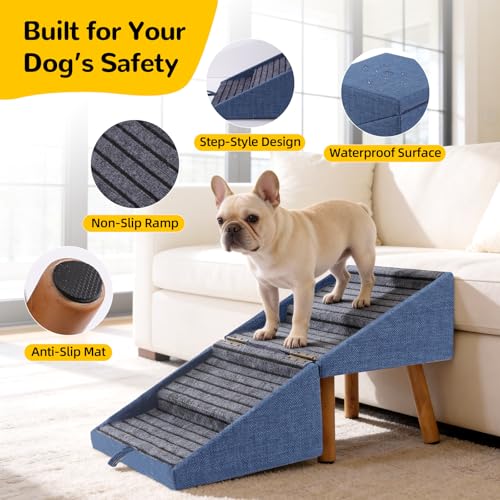 Dog Stairs for Small Dogs (Blue / XL(17.13”H))