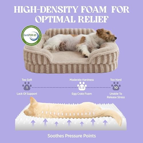 Cute Cozy High Back Orthopedic XL Pro Dog Bed (45.0"l X 32.0"w X 7.0"th / Hazel)