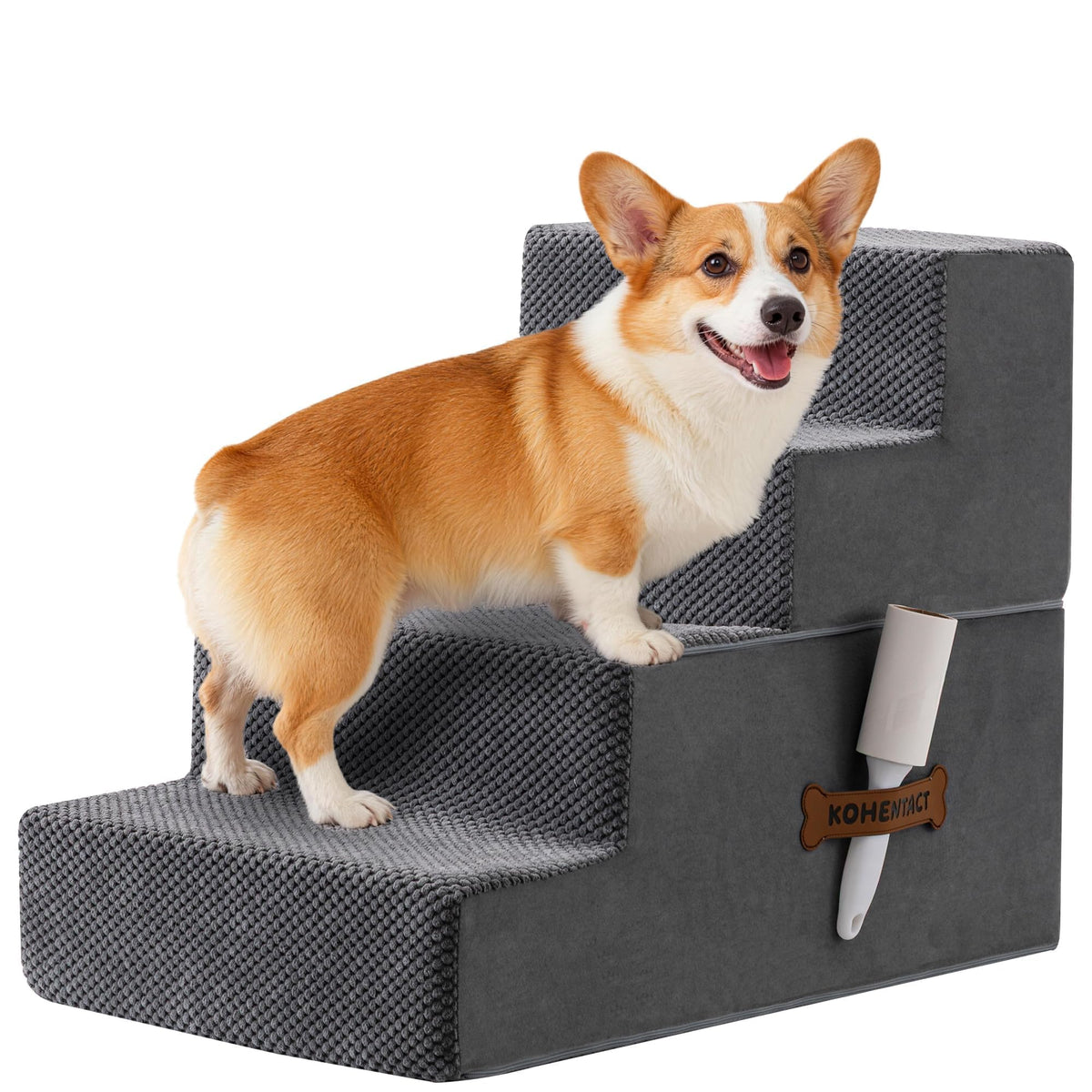 Dog Stairs Steps and Ramp for High Bed & Sofa (Gray / Standard)
