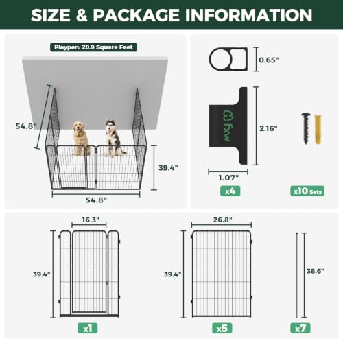 Homeplus Indoor Dog Playpen with Fence (Black / 40"H)