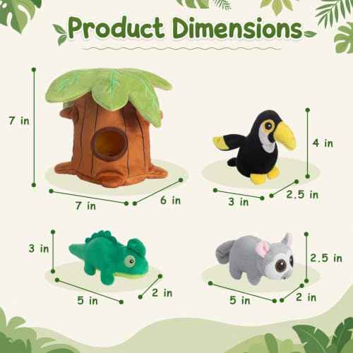Squeaky Hide and Seek Dog Toys for Small and Medium Dogs (Baobab)