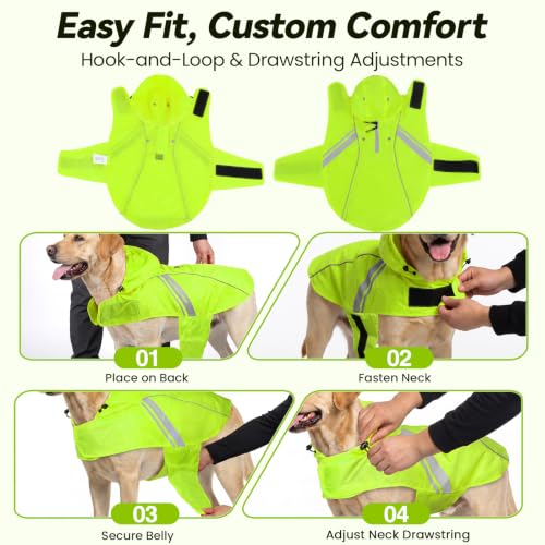 Dog Raincoat Wetoff Dog Rain Coat (Bright Yellow / L (26"-30" chest girth))