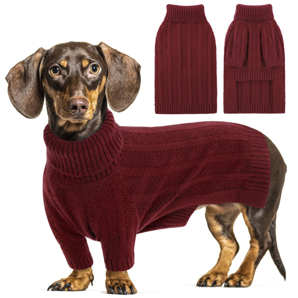 Small Dog Sweaters for Small Dogs Girl Boy (Small / Wine-Red)