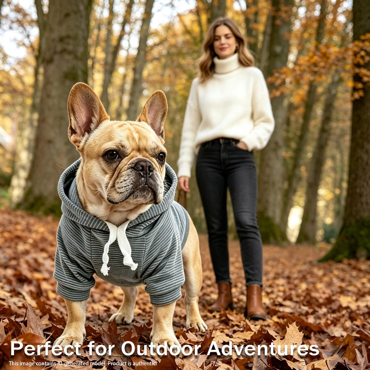 Fleece Dog Hoodie with Leash Hole Dog Clothes for Small to Large Dogs (Gray stripes / Small)