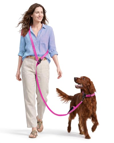 Hands Free Dog Leash (5.9-8.2 FT Rose Pink)