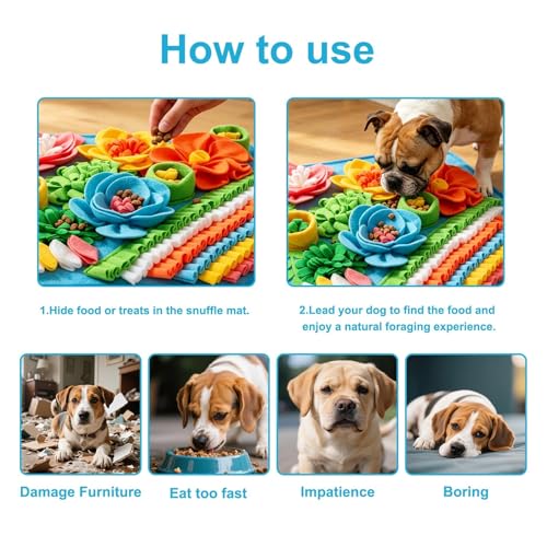 15.4" Snuffle Mat for Small Dogs Cats (15.4"L x 15.4"W / blue)