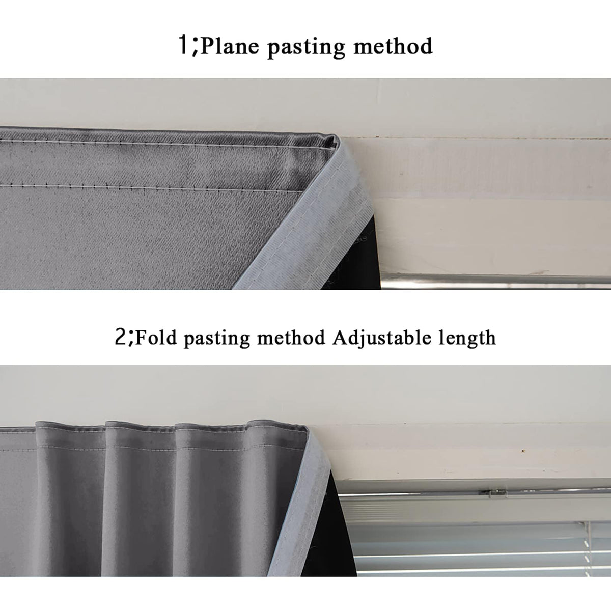 100% Blackout Self Adhesive Curtains Small Window Short Temporary Black Out Curtains Easy to Install Used for Bedroom Kitchen Window Cover (Dark Grey/ Thickened / 35"W x 48"L (Pack of 1))