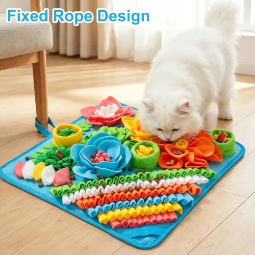 15.4" Snuffle Mat for Small Dogs Cats (15.4"L x 15.4"W / blue)