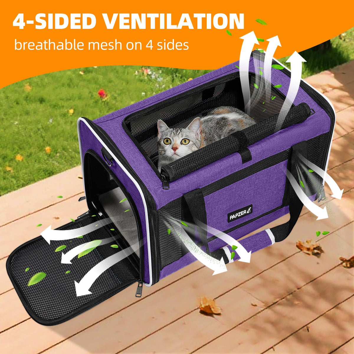 Cat Carrier Soft (Purple / 18.5"L x 11.8"W x 11.8"H)