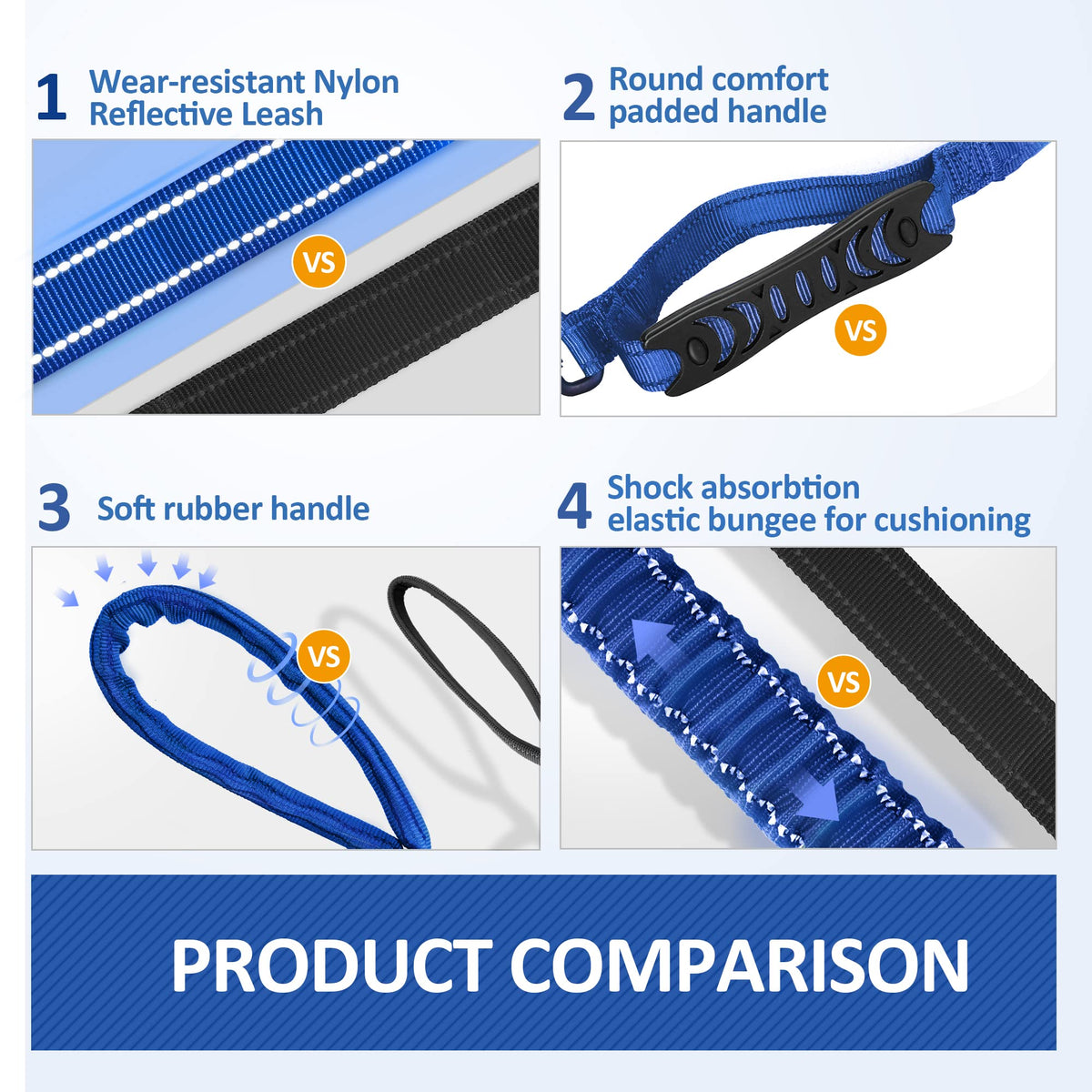 Multifunctional Dog Leash for Large & Medium Dogs (Blue)