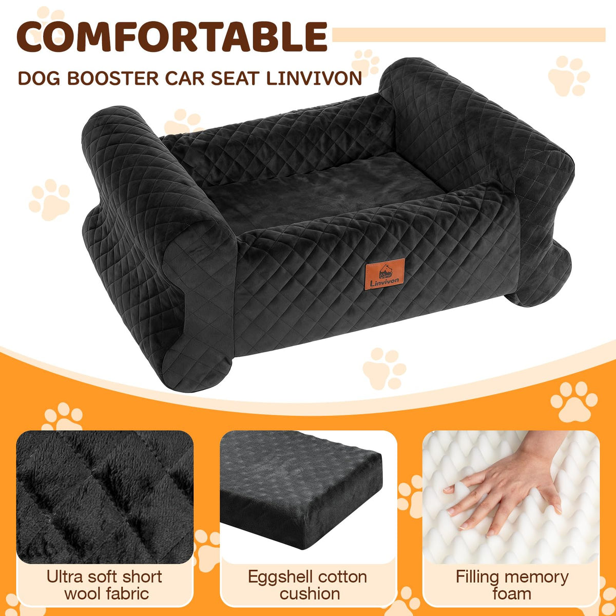 Dog Car Seat for Medium (Black)