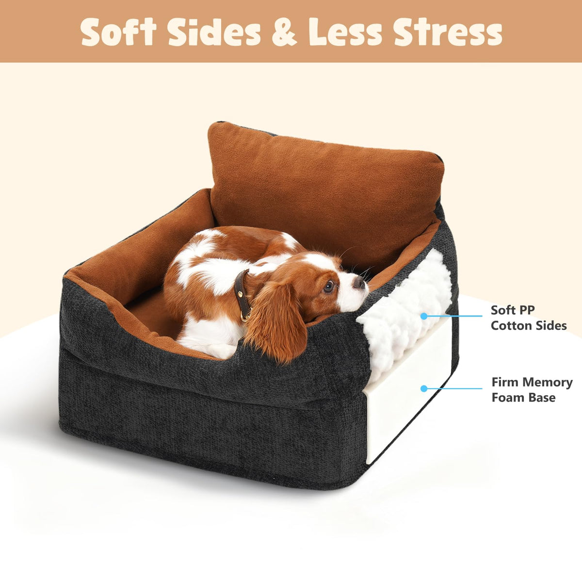 Dog Car Booster Seat for Small (Black)