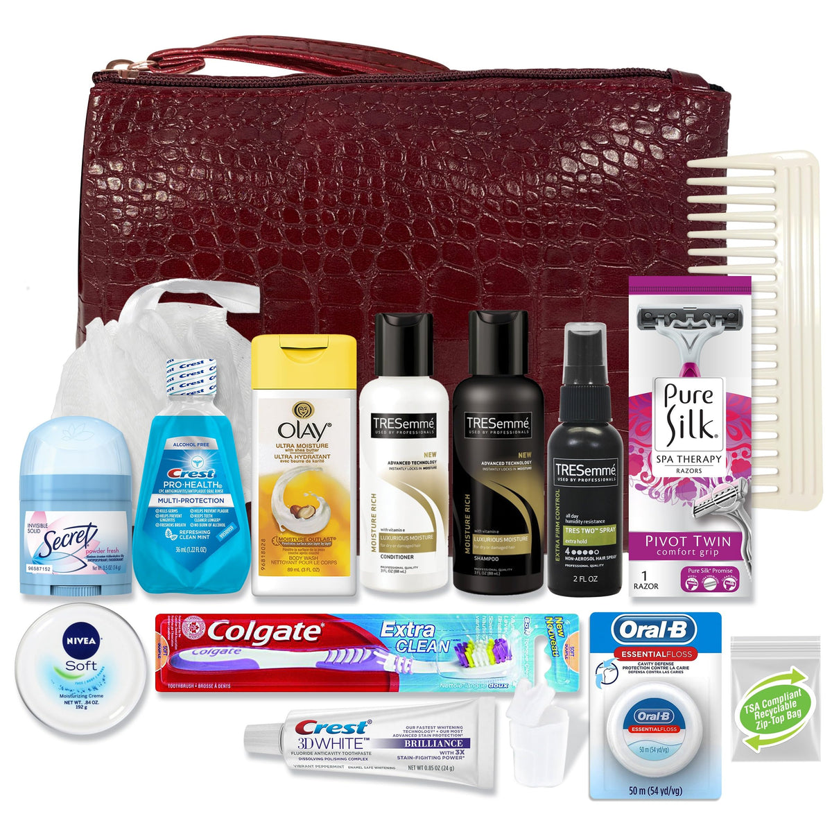 Women's Premium 16 PC Travel Kit (Quart / Tresemme Kit)