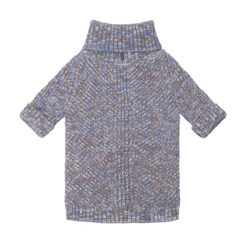 Knitted Turtleneck Dog Sweater (Small / Heather Blue)