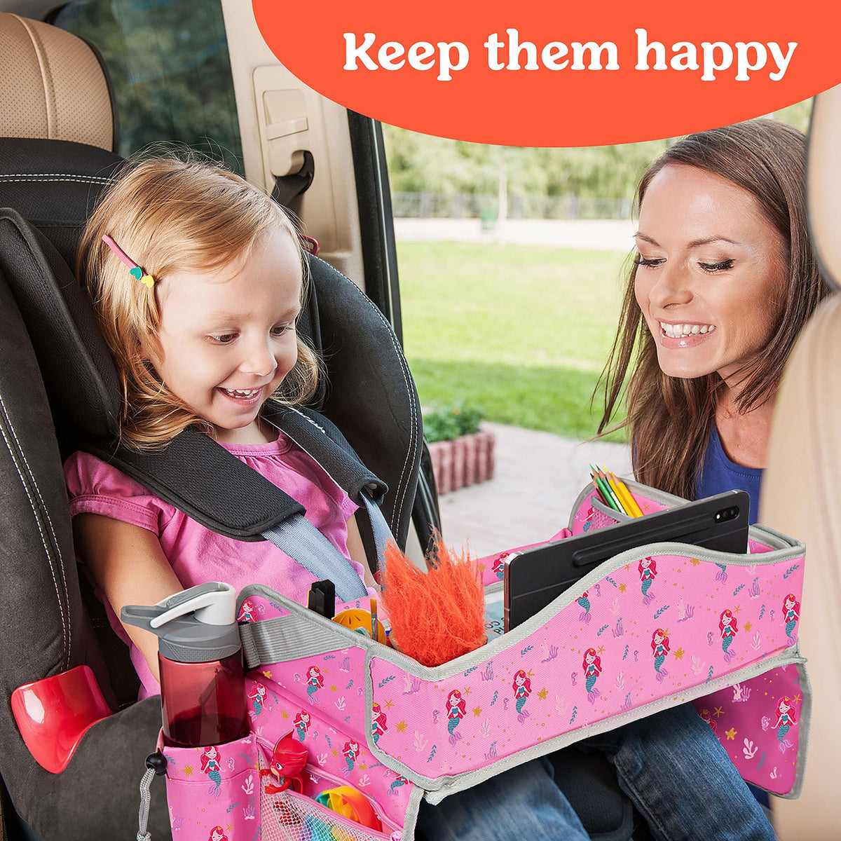 Kids Travel Tray for Car (Mermaid)