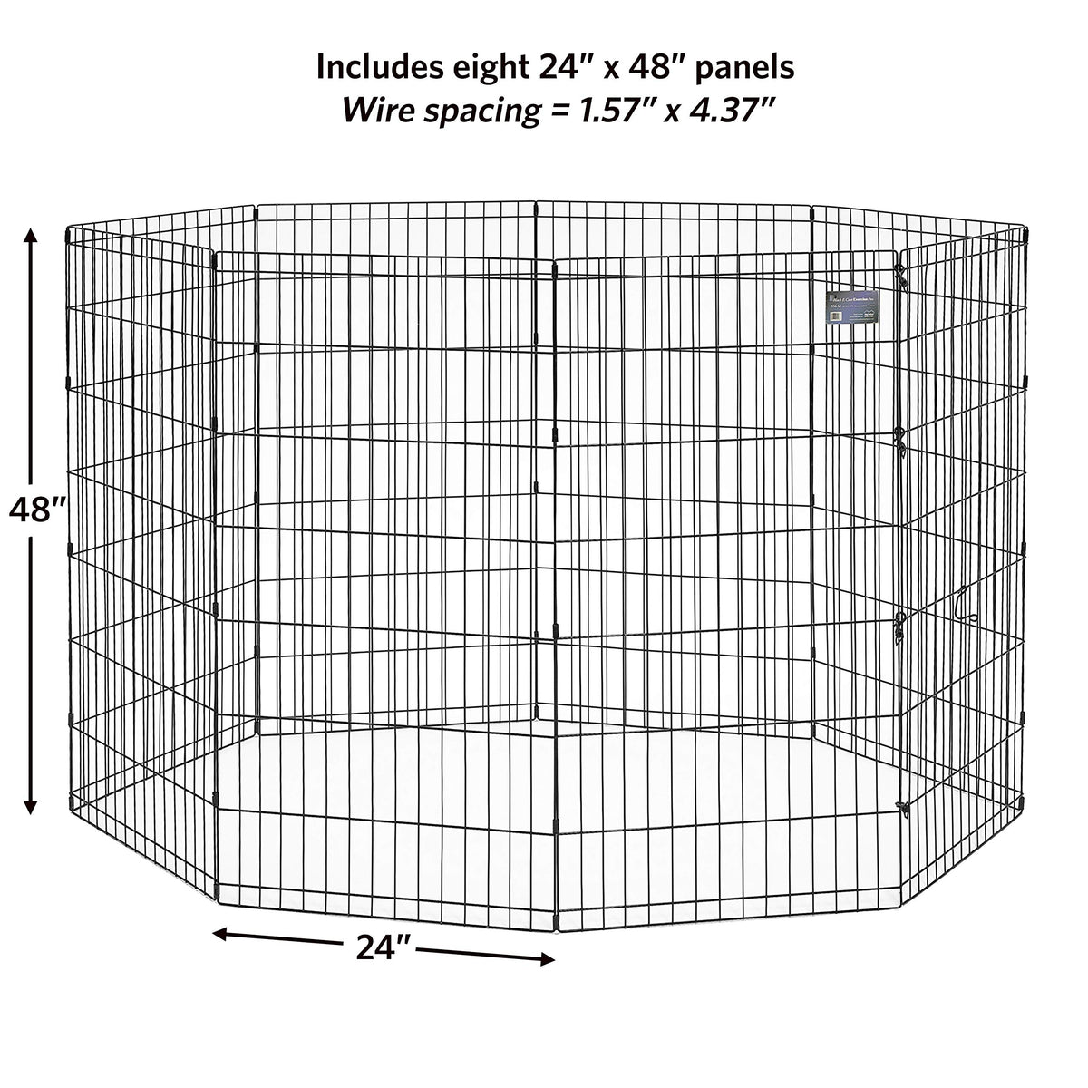 MidWest 48 Inch Exercise Pen (Black No Door / 48" H)