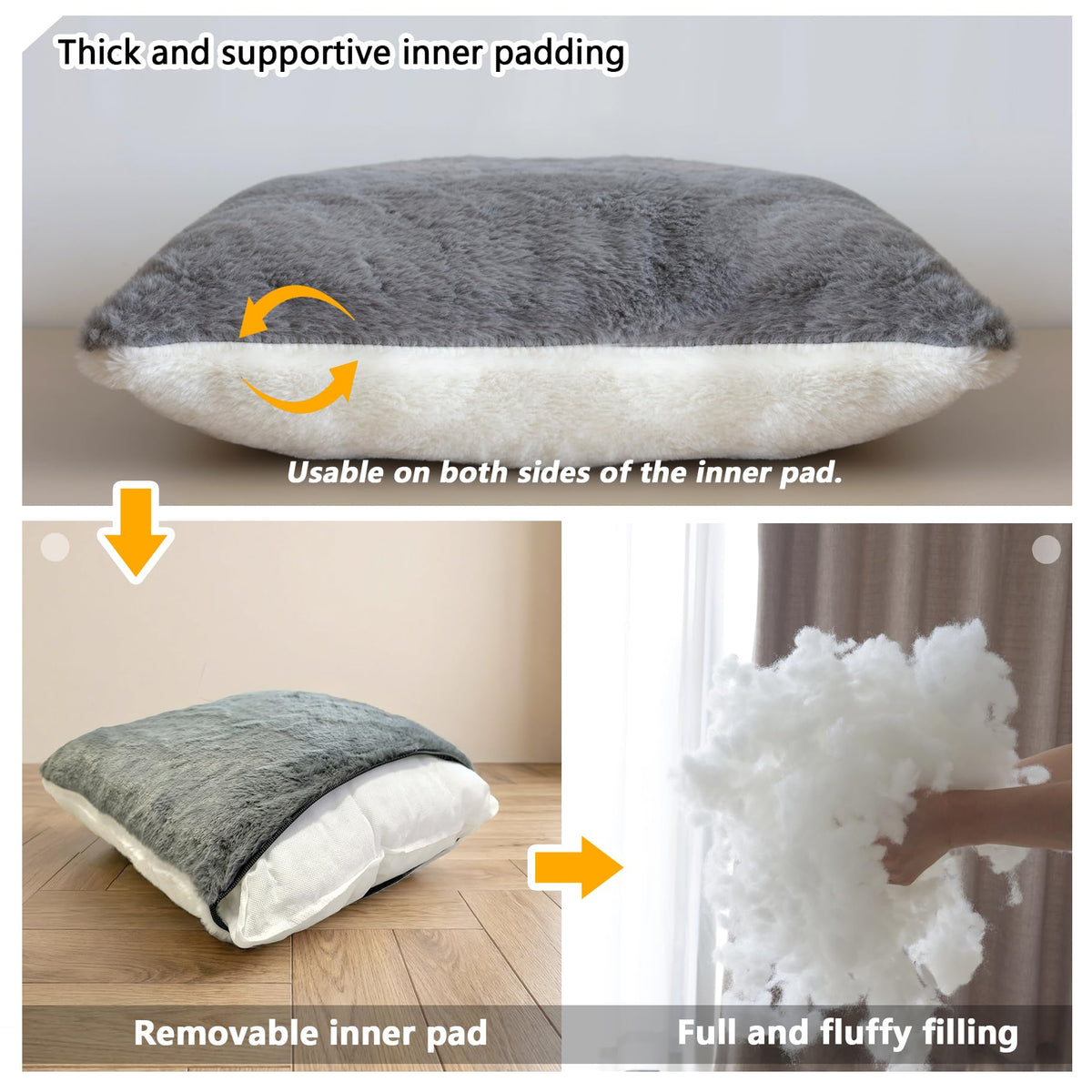 Cat Bed for Indoor Cats (Dark Grey / L:(17.5"×16.9"×15.9"))