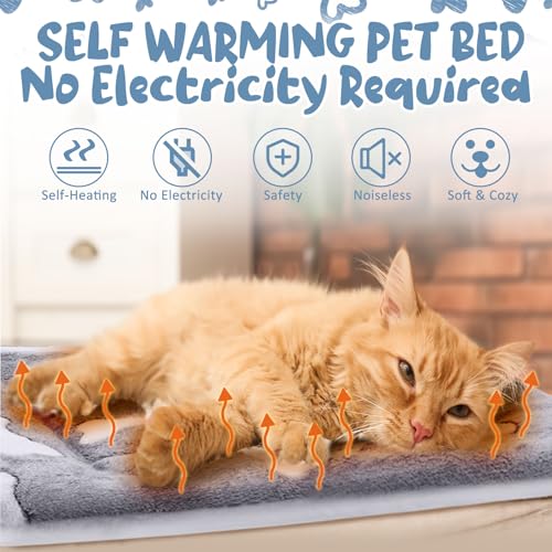2 Pack Self Warming Cat Mat (Grey / 22'' X 18'')
