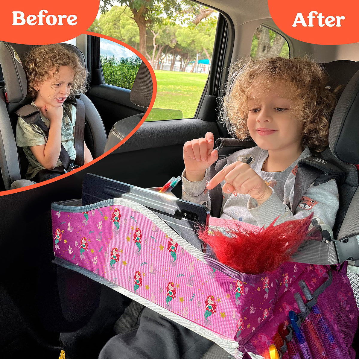 Kids Travel Tray for Car (Mermaid)