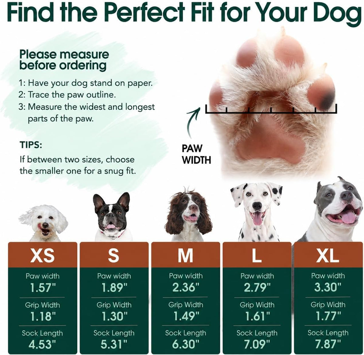 2 Pairs Anti Slip Dog Socks with Grips (M(paw width: 2.36") / Black)