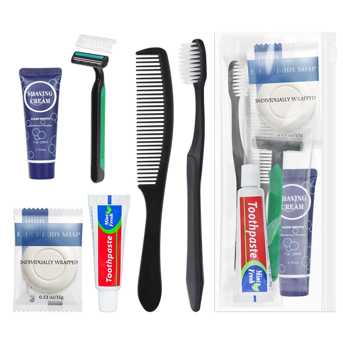10 Pack Travel Toiletry Kit Bulk