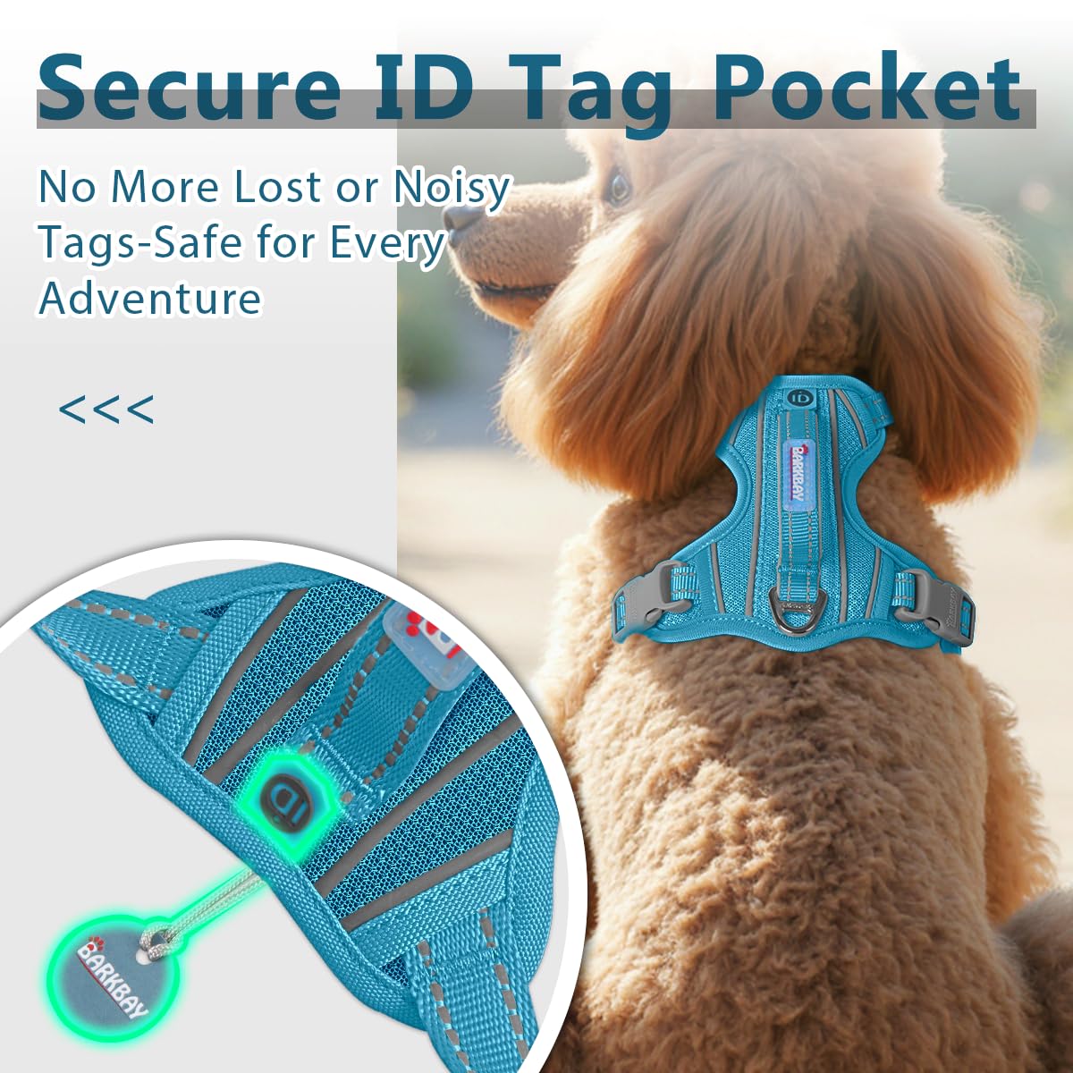 No Pull Dog Harness for Small Sized Dogs (Ocean Blue / X-Small(Chest:14.6-19.6”))