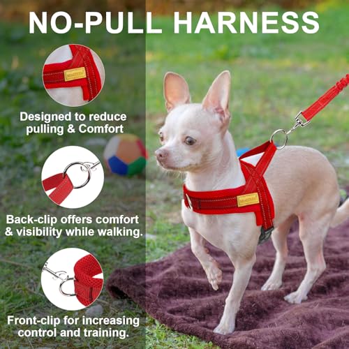 Dog Harness for Large Dogs (Red / L: Chest 26"-32")