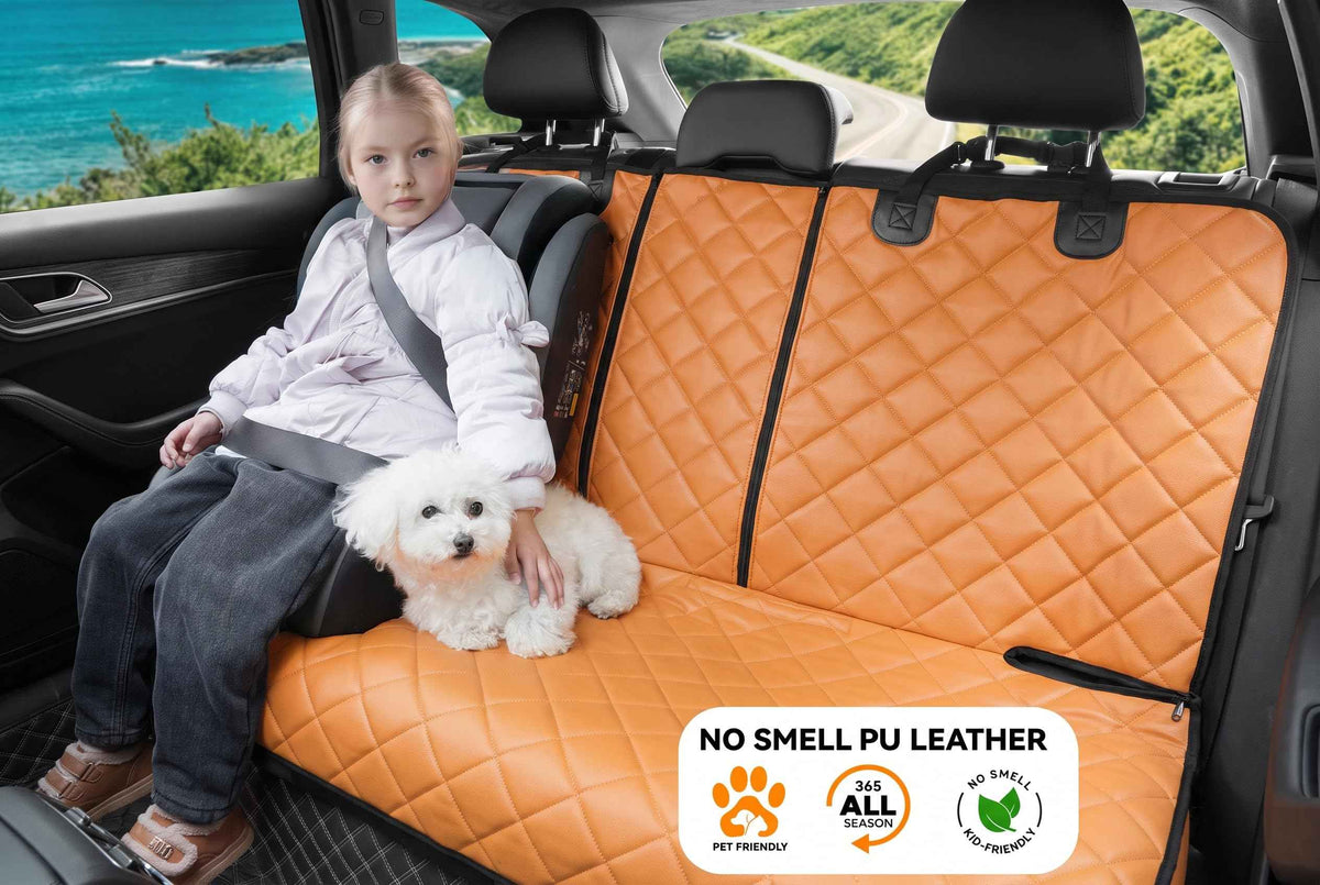 Dog Car Seat Cover for Back Seat (Tan / Standard Back Seat Cover)